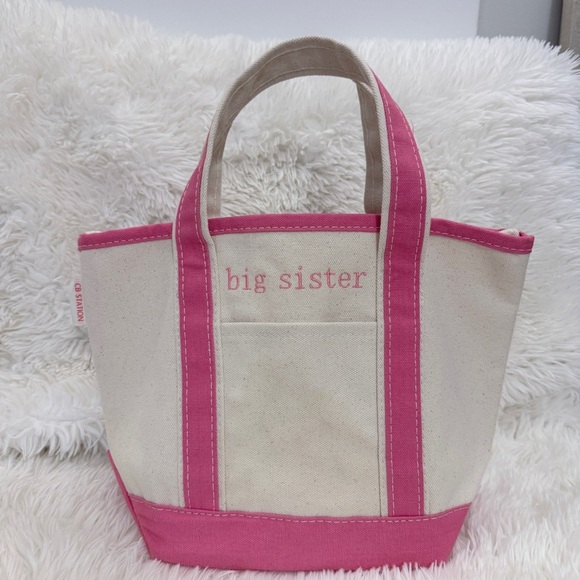 Cb Station Handbags - CB Station Canvas Open Top Tote Bag Pink Big Sister